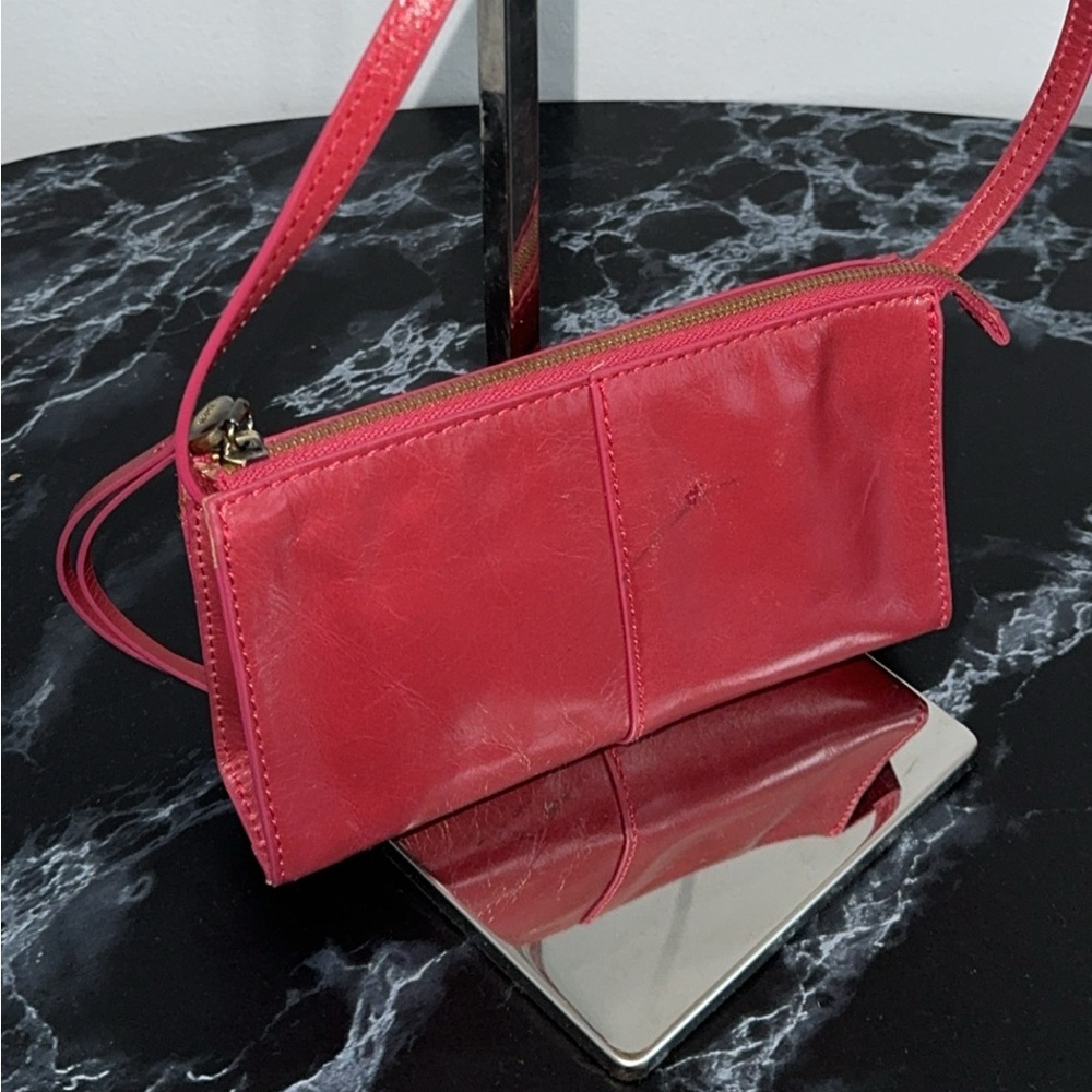 НОВО Jewel Leather Crossbody Bag Cranberry Red Small Bag Purse AUTHENTIC - Picture 6 of 9